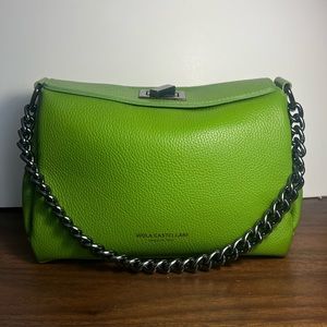 viola castellani green leather bag